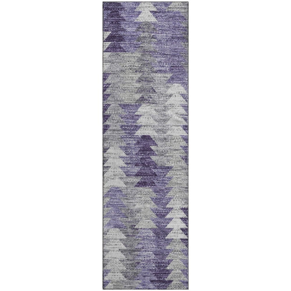 Premium Machine Washable Mayfield  Purple 2'3" x 7'6" Runner Rug. Picture 1
