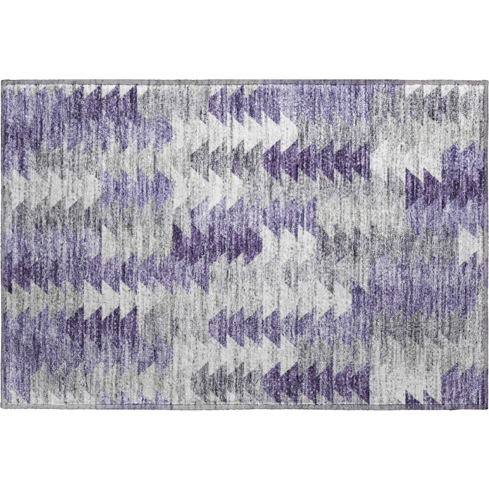 Premium Machine Washable Mayfield  Purple 1'8" x 2'6" Rug. Picture 1