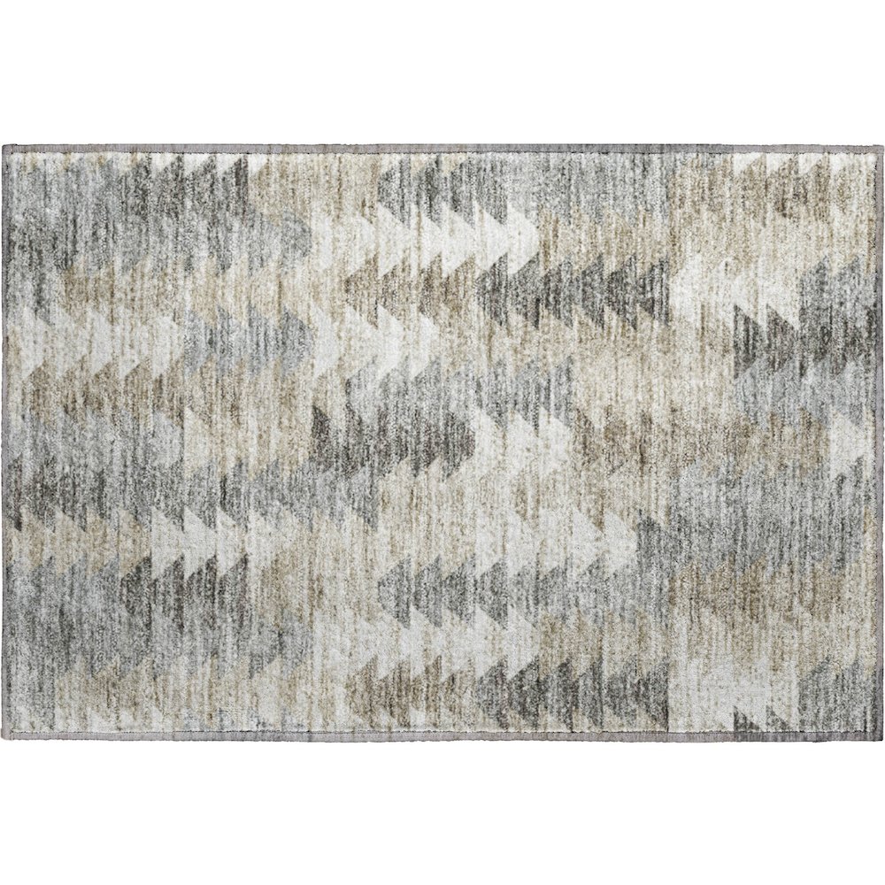 Premium Machine Washable Mayfield  Taupe 1'8" x 2'6" Rug. Picture 1