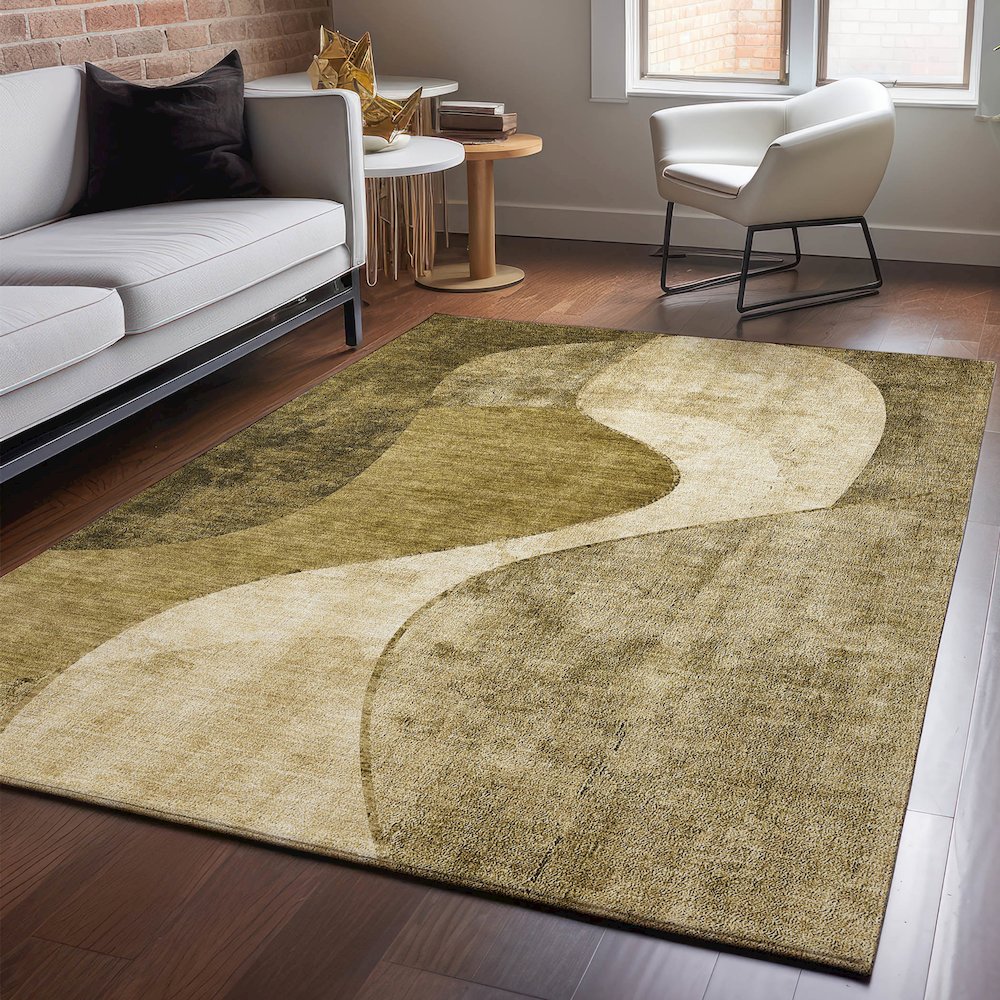Premium Machine Washable Mayfield  Brown 2'6" x 3'10" Rug. Picture 5