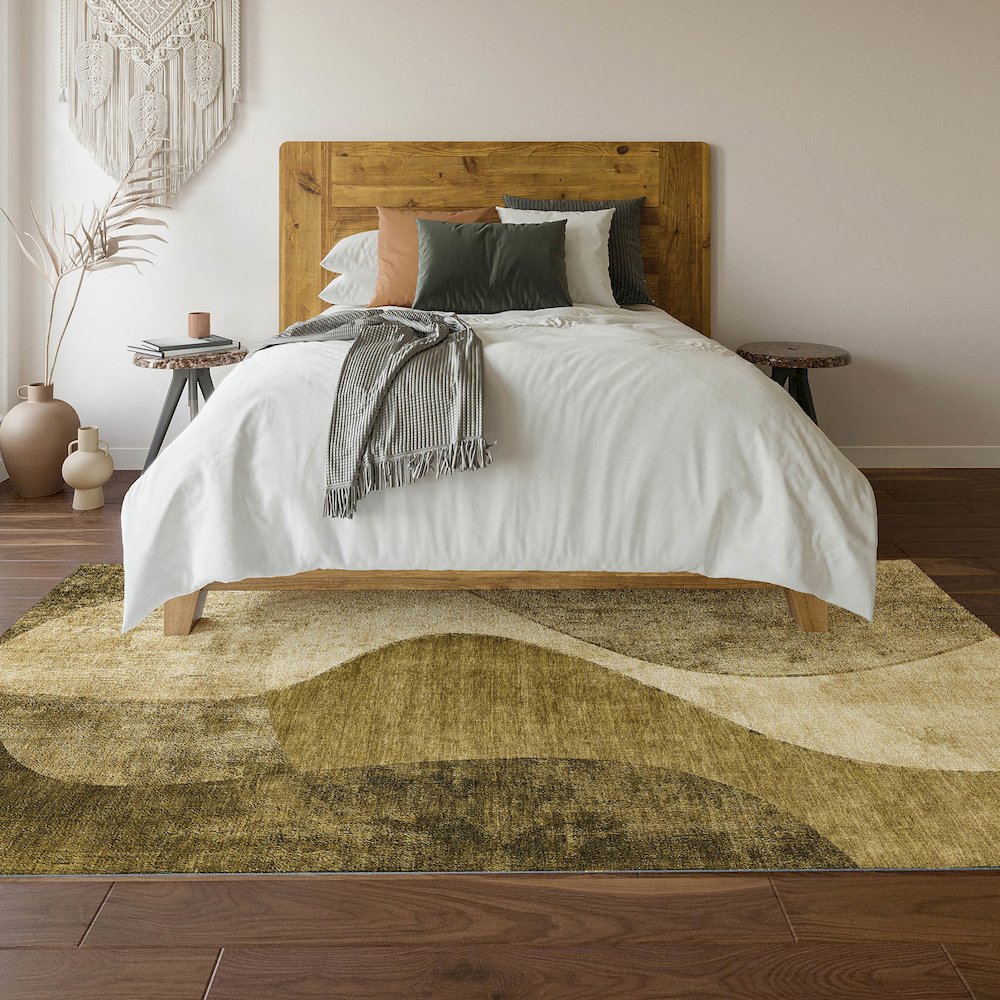 Premium Machine Washable Mayfield  Brown 2'6" x 3'10" Rug. Picture 6