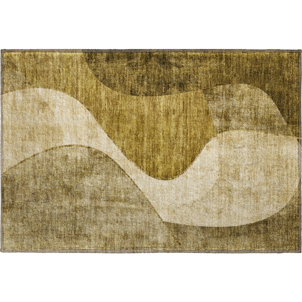 Premium Machine Washable Mayfield  Brown 1'8" x 2'6" Rug. Picture 1