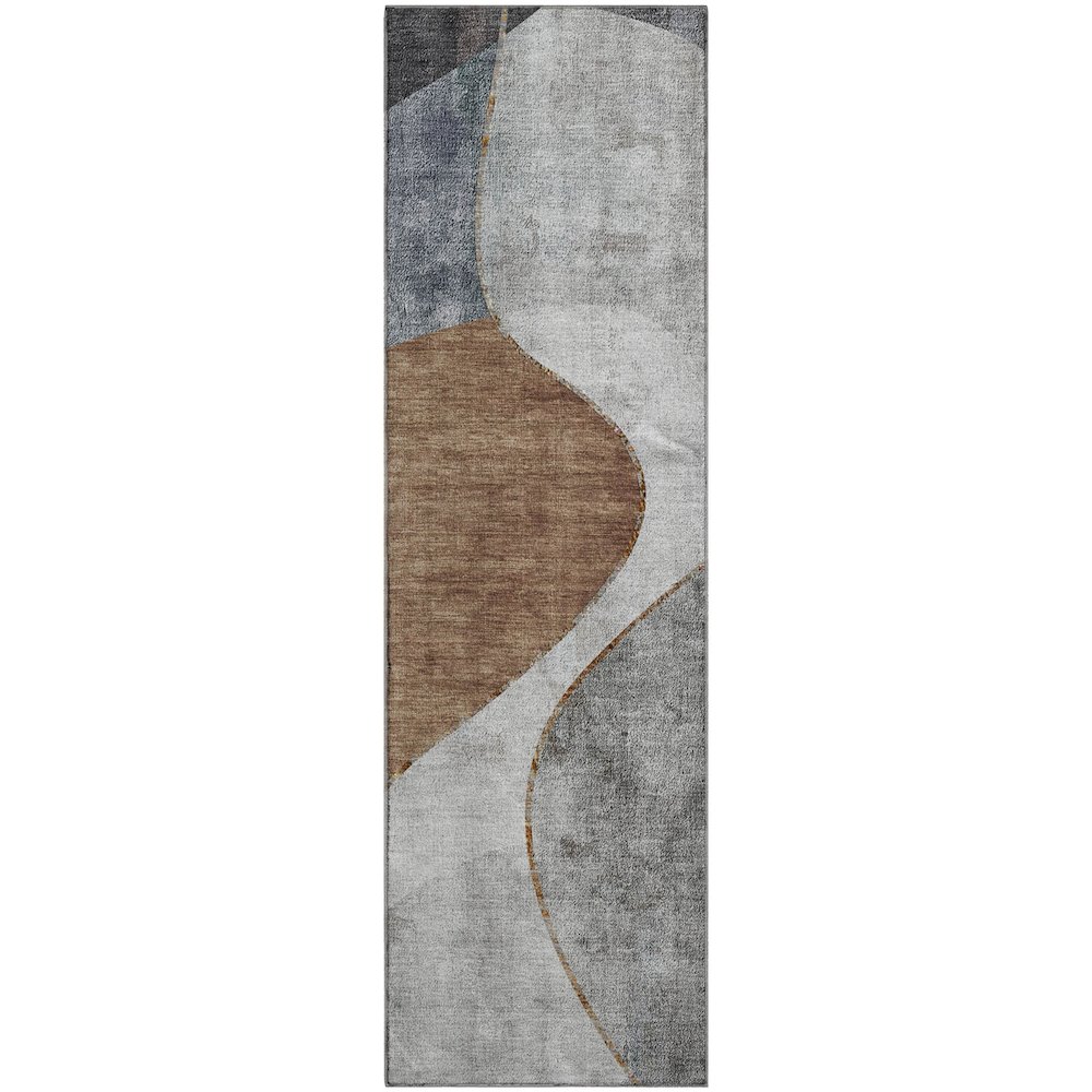 Premium Machine Washable Mayfield  Gray 2'3" x 7'6" Runner Rug. Picture 1