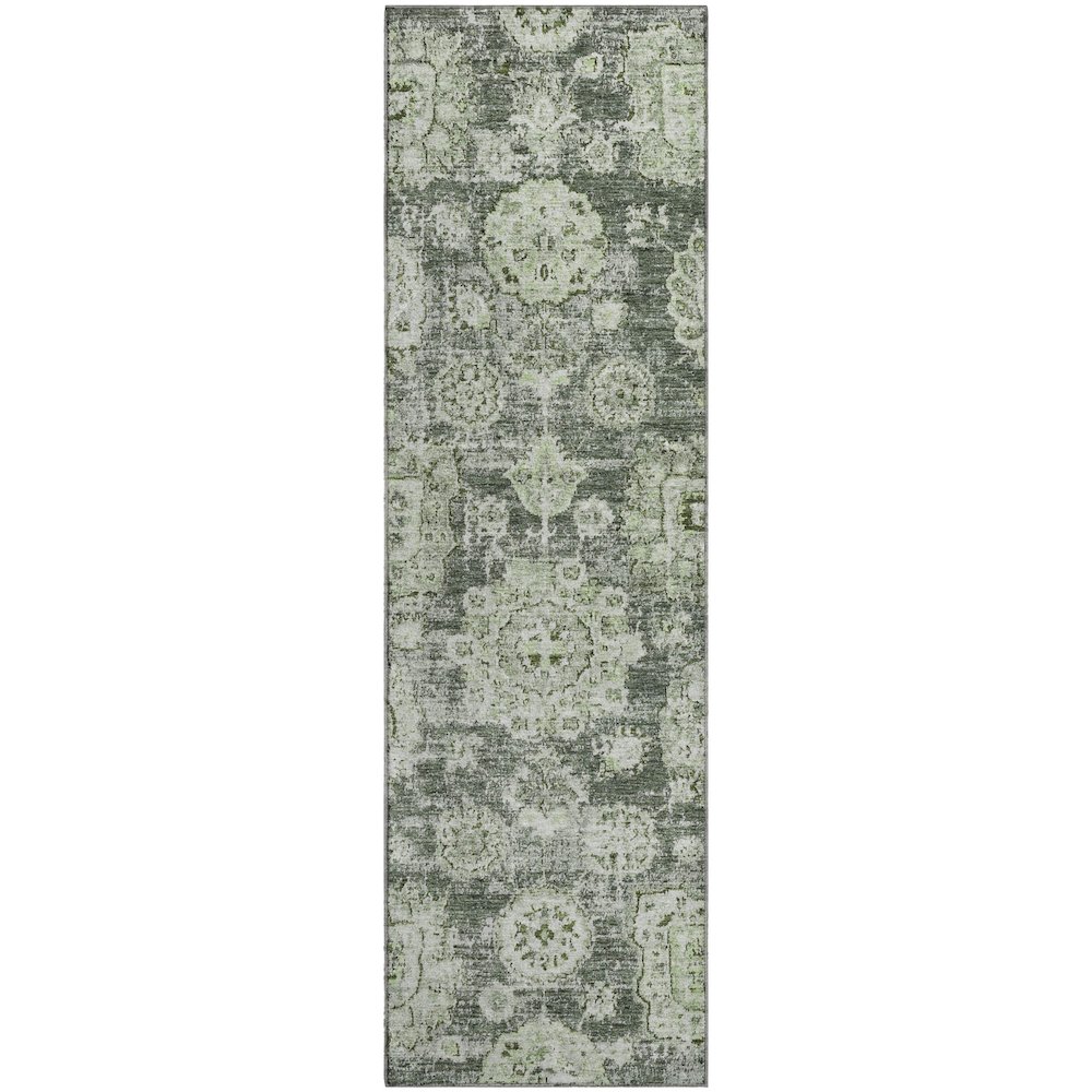 Premium Machine Washable Mayfield  Aloe 2'3" x 7'6" Runner Rug. Picture 1