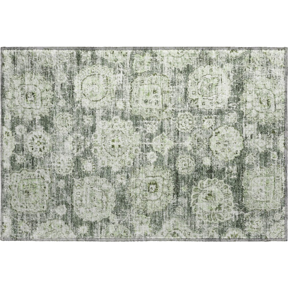 Premium Machine Washable Mayfield  Aloe 1'8" x 2'6" Rug. Picture 1