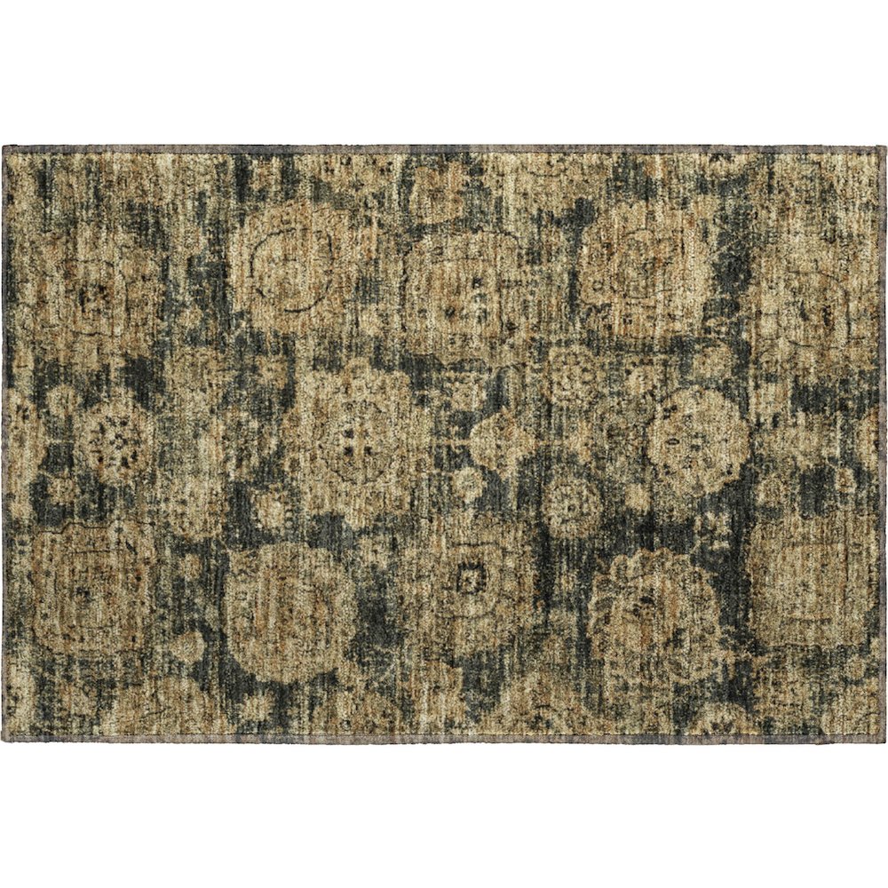 Premium Machine Washable Mayfield  Charcoal 1'8" x 2'6" Rug. Picture 1
