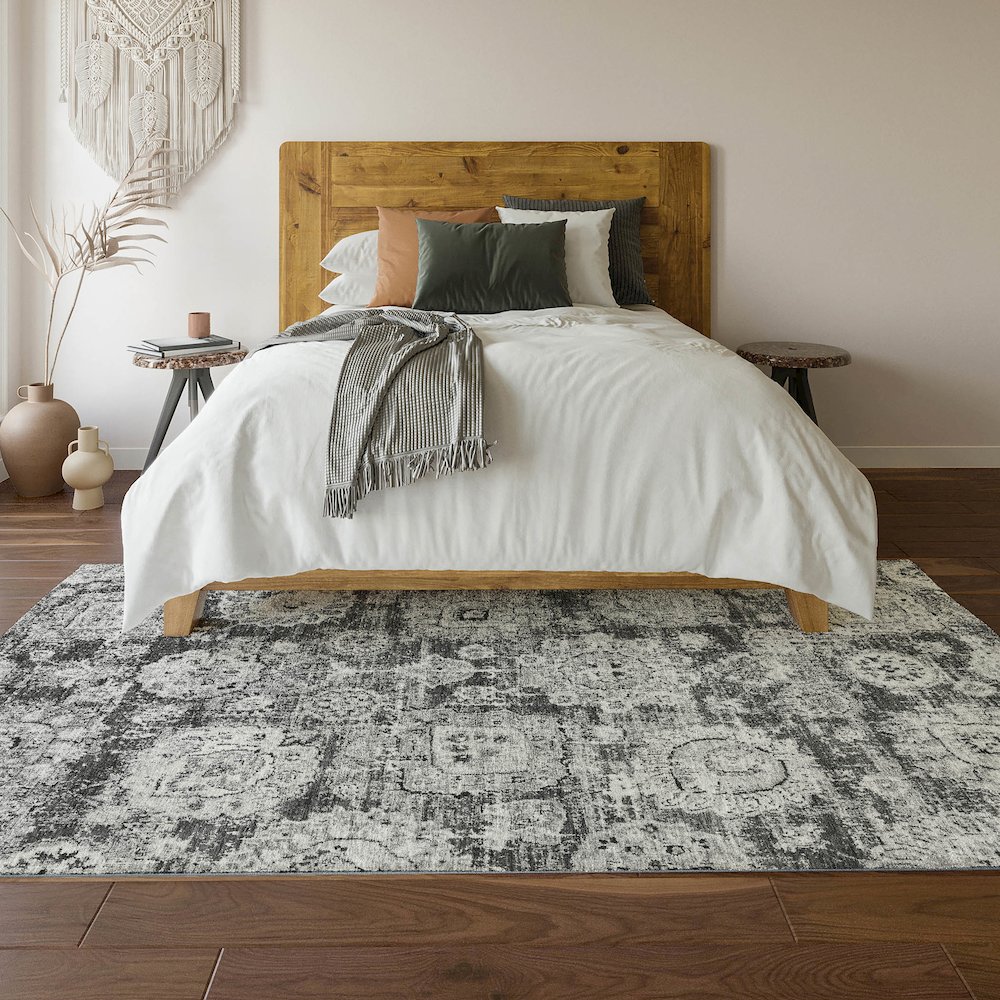 Premium Machine Washable Mayfield  Gray 2'6" x 3'10" Rug. Picture 6