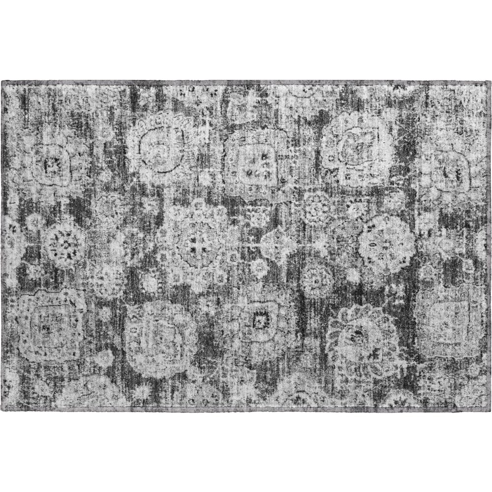 Premium Machine Washable Mayfield  Gray 1'8" x 2'6" Rug. Picture 1