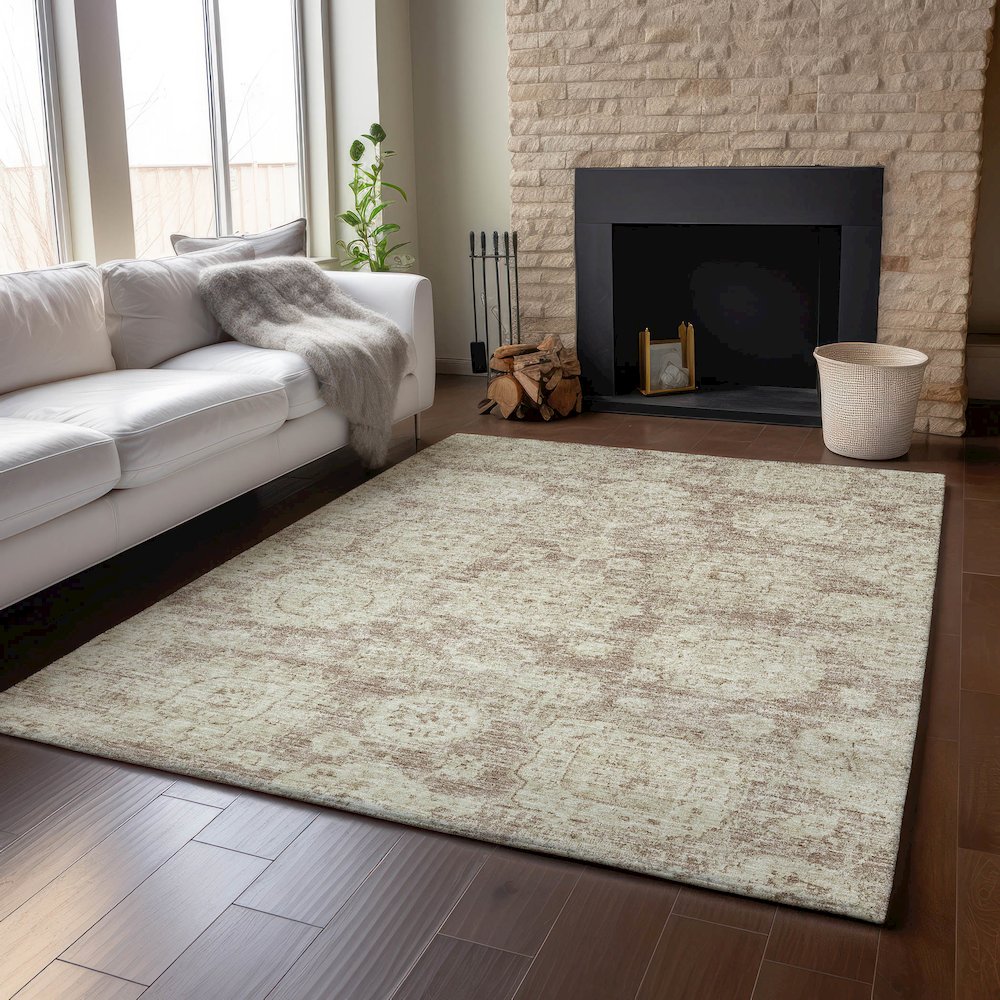 Premium Machine Washable Mayfield  Mocha 2'6" x 3'10" Rug. Picture 6