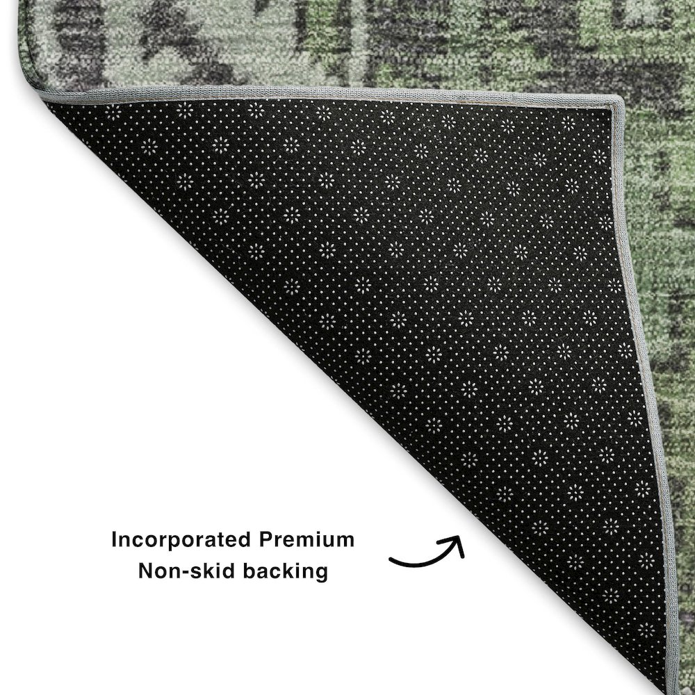 Premium Machine Washable Mayfield  Green 1'8" x 2'6" Rug. Picture 2