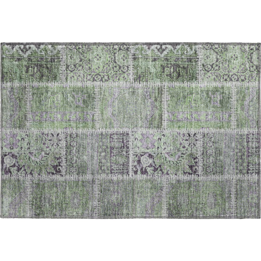 Premium Machine Washable Mayfield  Green 1'8" x 2'6" Rug. Picture 1