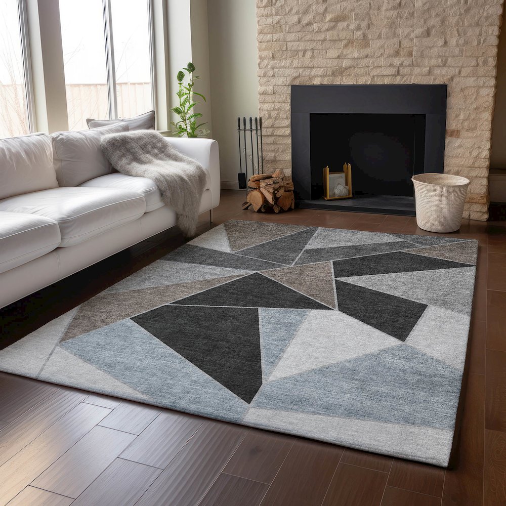Premium Machine Washable Mayfield  Chocolate 2'6" x 3'10" Rug. Picture 6