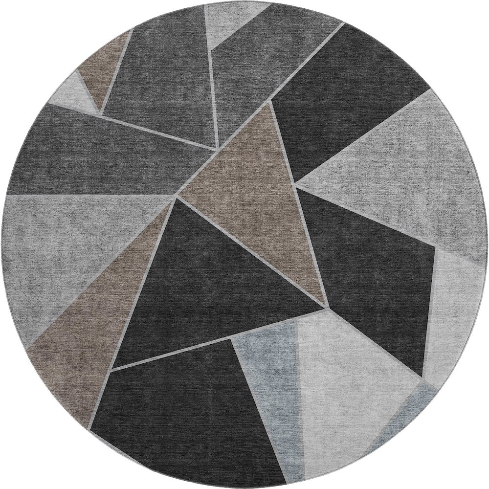 Premium Machine Washable Mayfield  Chocolate 8' x 8' Round Rug. Picture 1