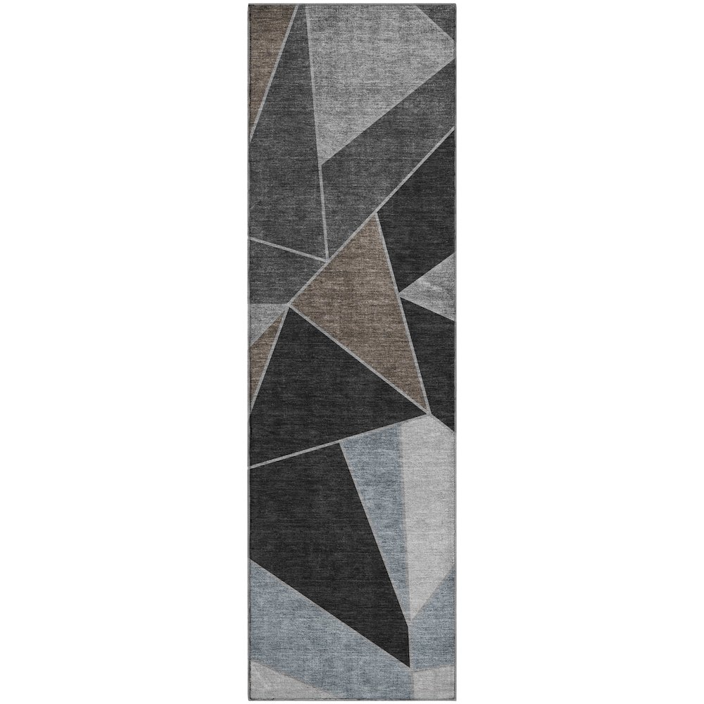Premium Machine Washable Mayfield  Chocolate 2'3" x 7'6" Runner Rug. Picture 1