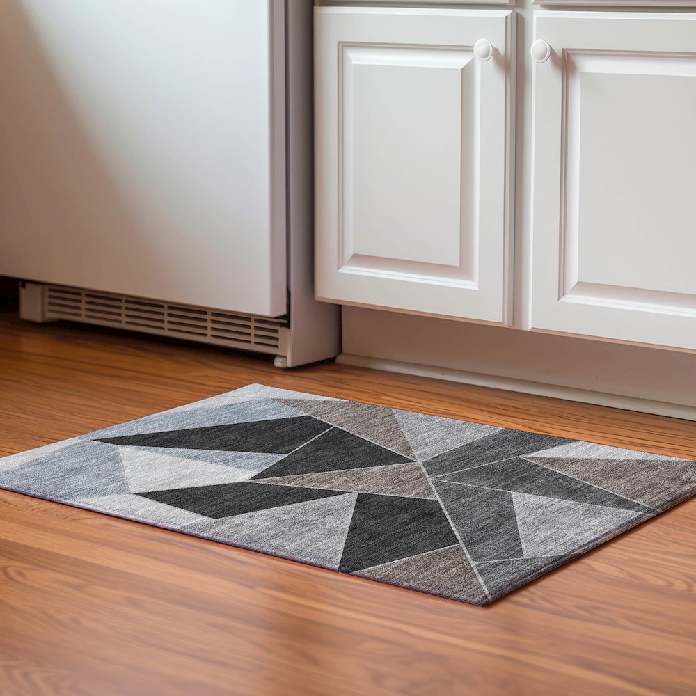 Premium Machine Washable Mayfield  Chocolate 1'8" x 2'6" Rug. Picture 5