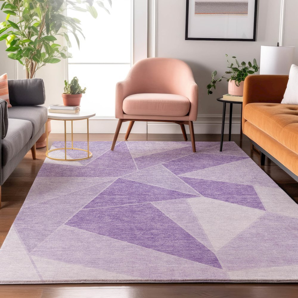 Premium Machine Washable Mayfield  Lilac 2'6" x 3'10" Rug. Picture 5