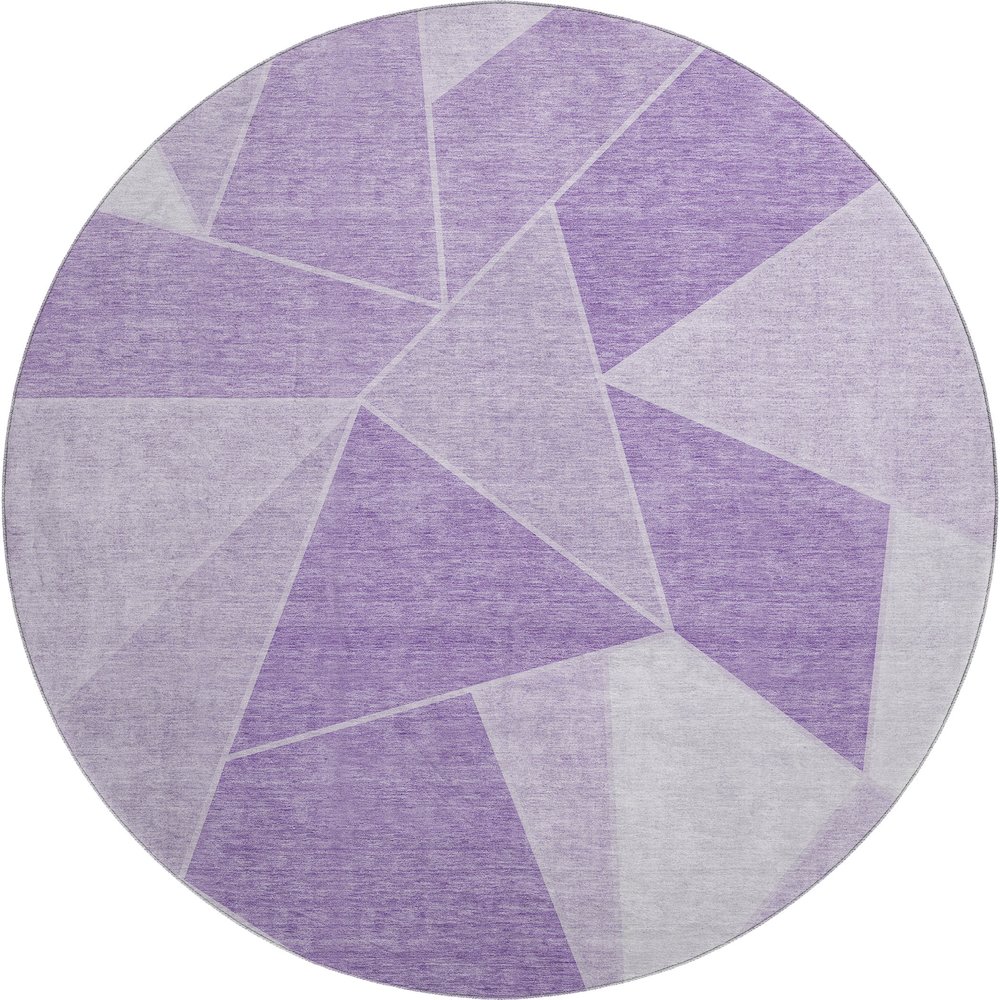 Premium Machine Washable Mayfield  Lilac 8' x 8' Round Rug. Picture 1