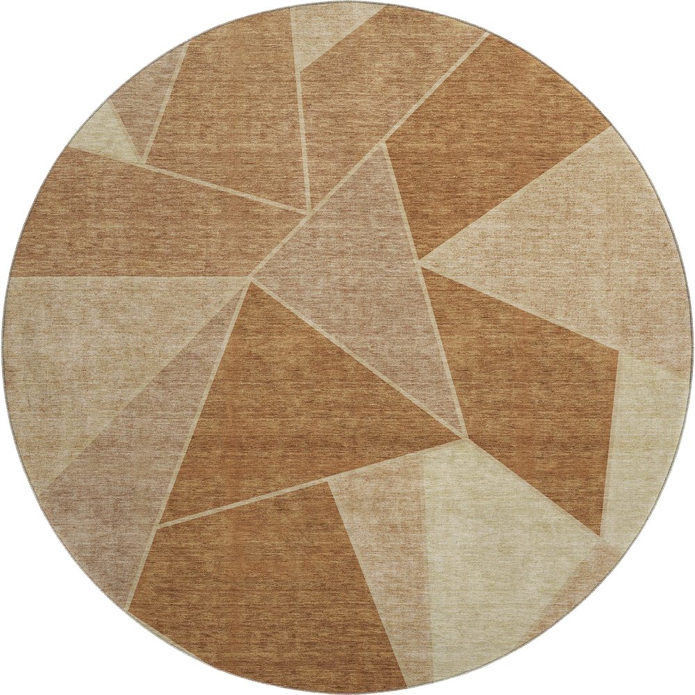 Premium Machine Washable Mayfield  Paprika 8' x 8' Round Rug. Picture 1