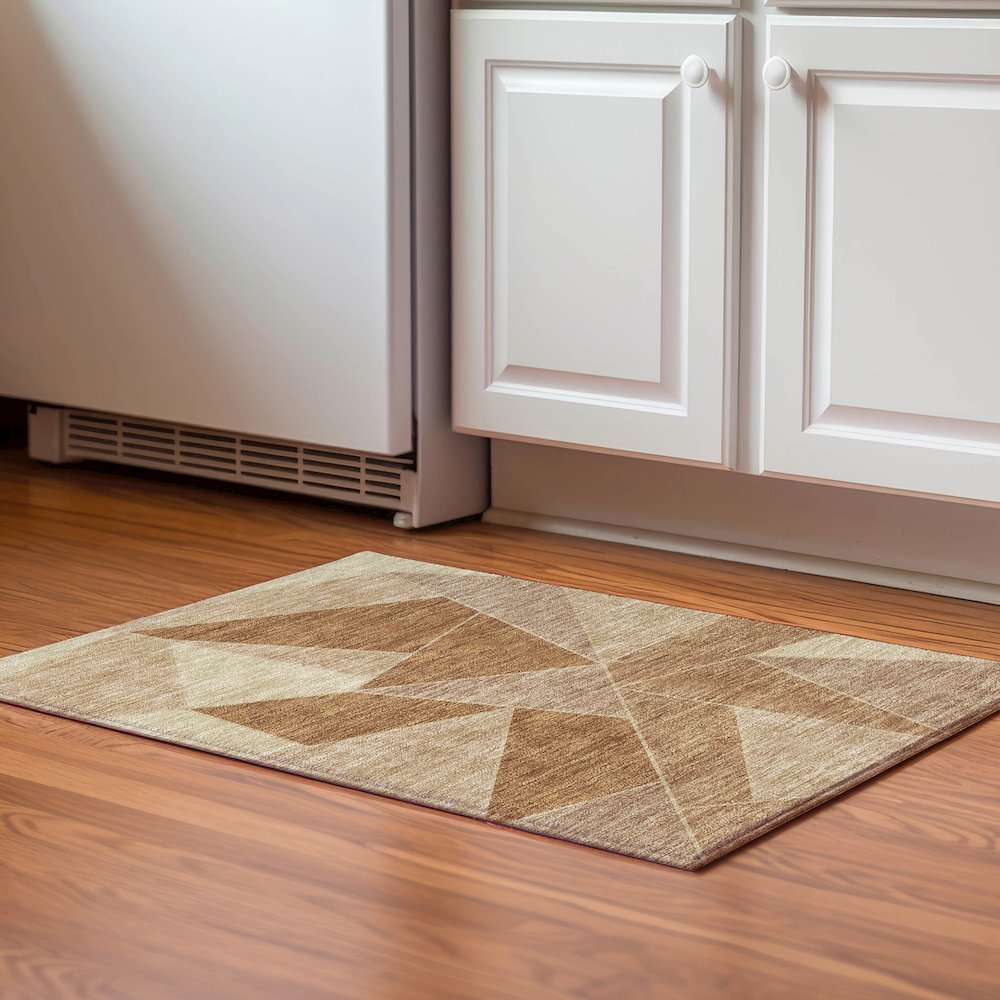 Premium Machine Washable Mayfield  Paprika 1'8" x 2'6" Rug. Picture 5