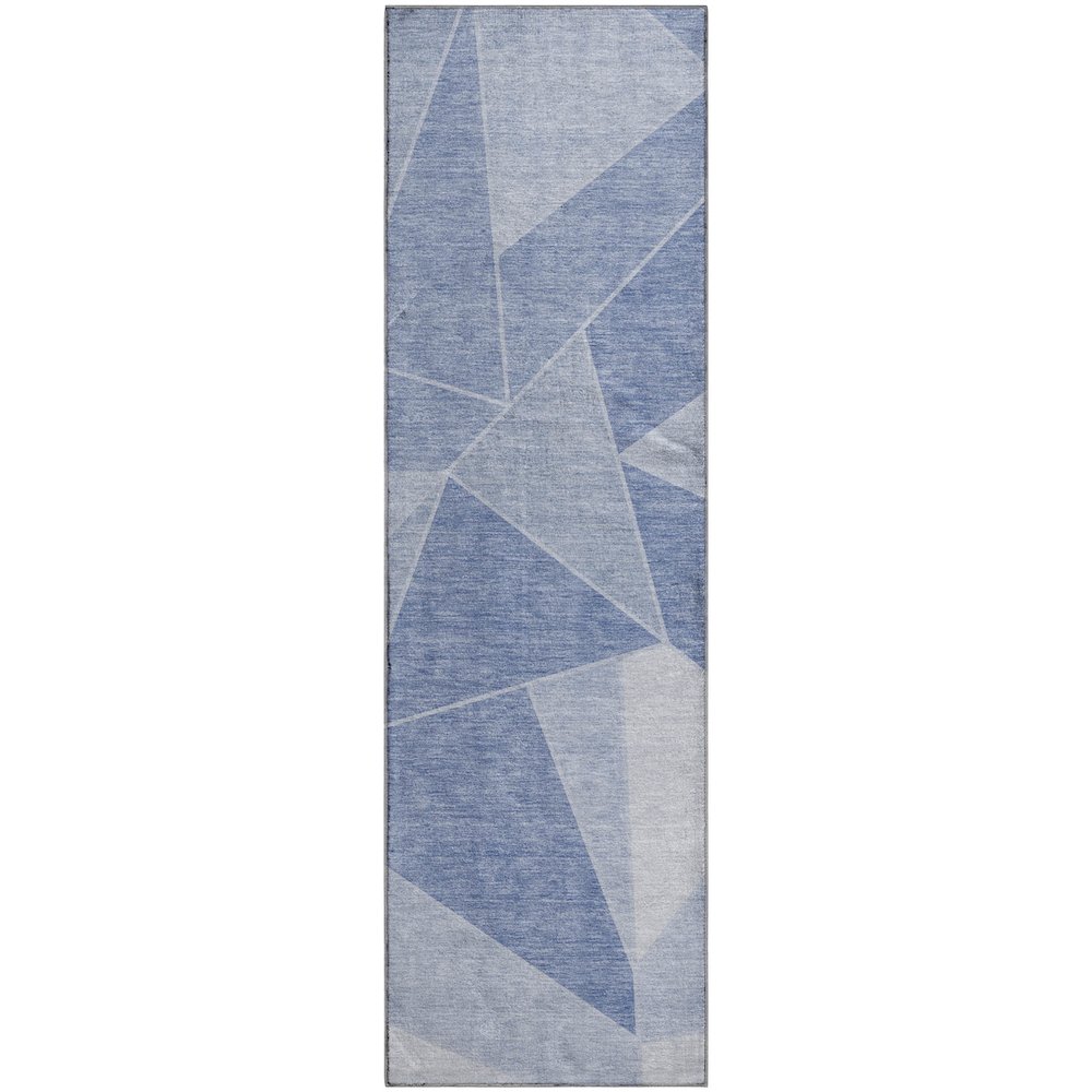 Premium Machine Washable Mayfield  Sky 2'3" x 7'6" Runner Rug. Picture 1