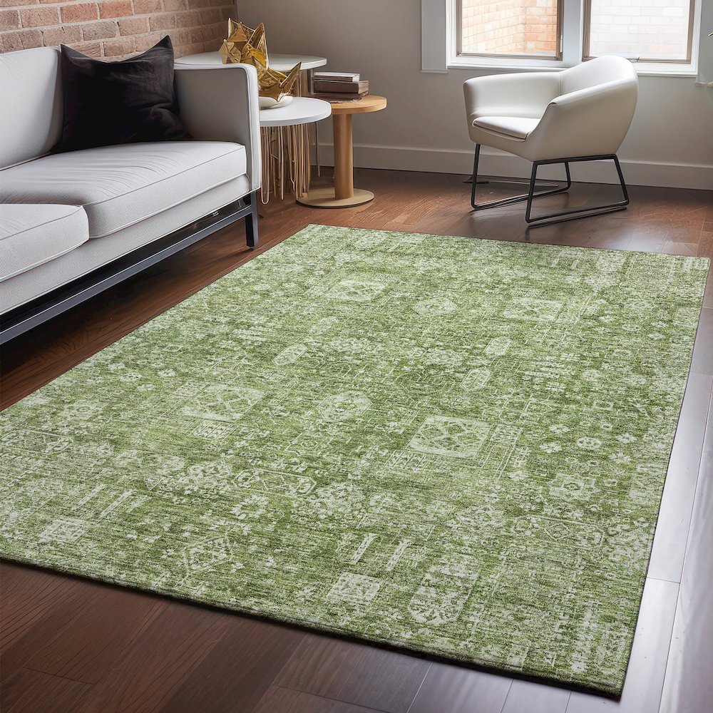 Premium Machine Washable Mayfield  Aloe 2'6" x 3'10" Rug. Picture 5