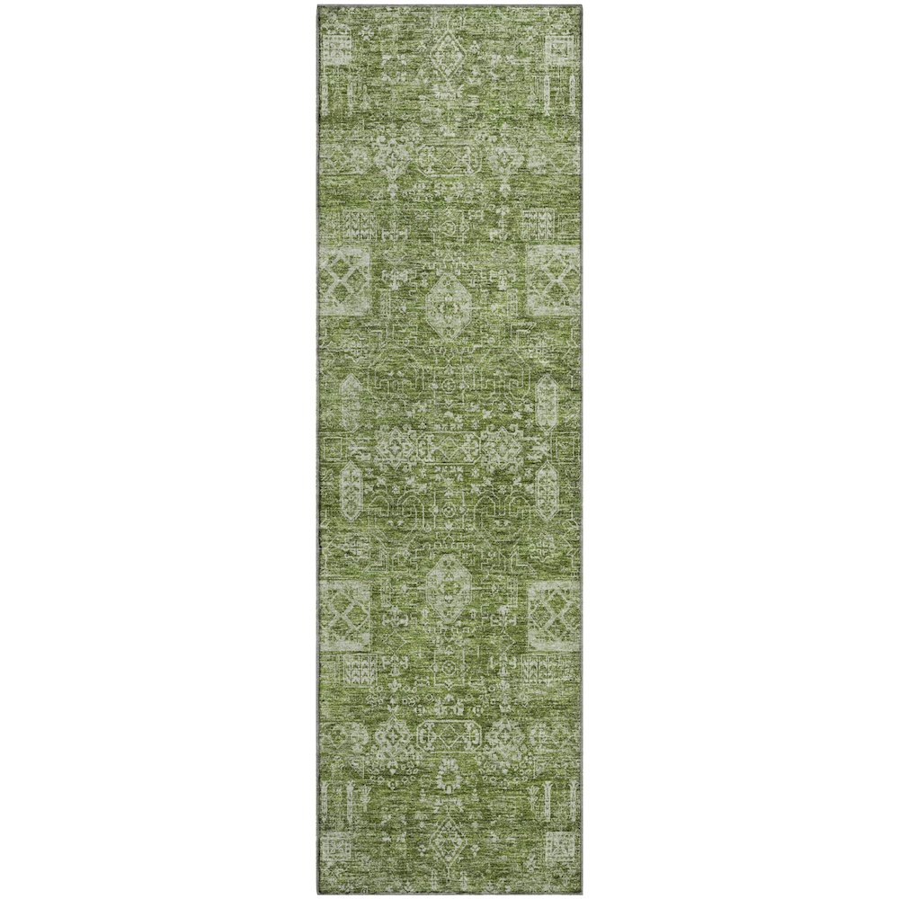 Premium Machine Washable Mayfield  Aloe 2'3" x 7'6" Runner Rug. Picture 1