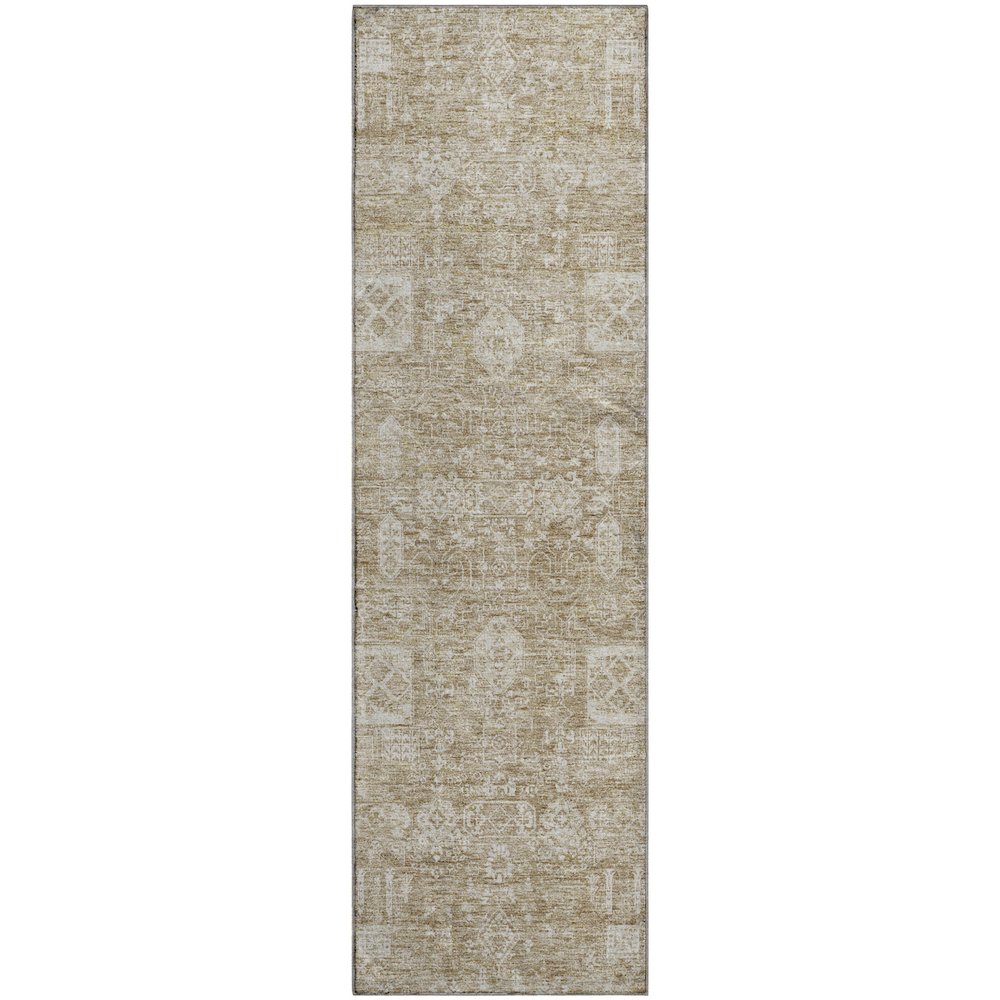 Premium Machine Washable Mayfield  Beige 2'3" x 7'6" Runner Rug. Picture 1
