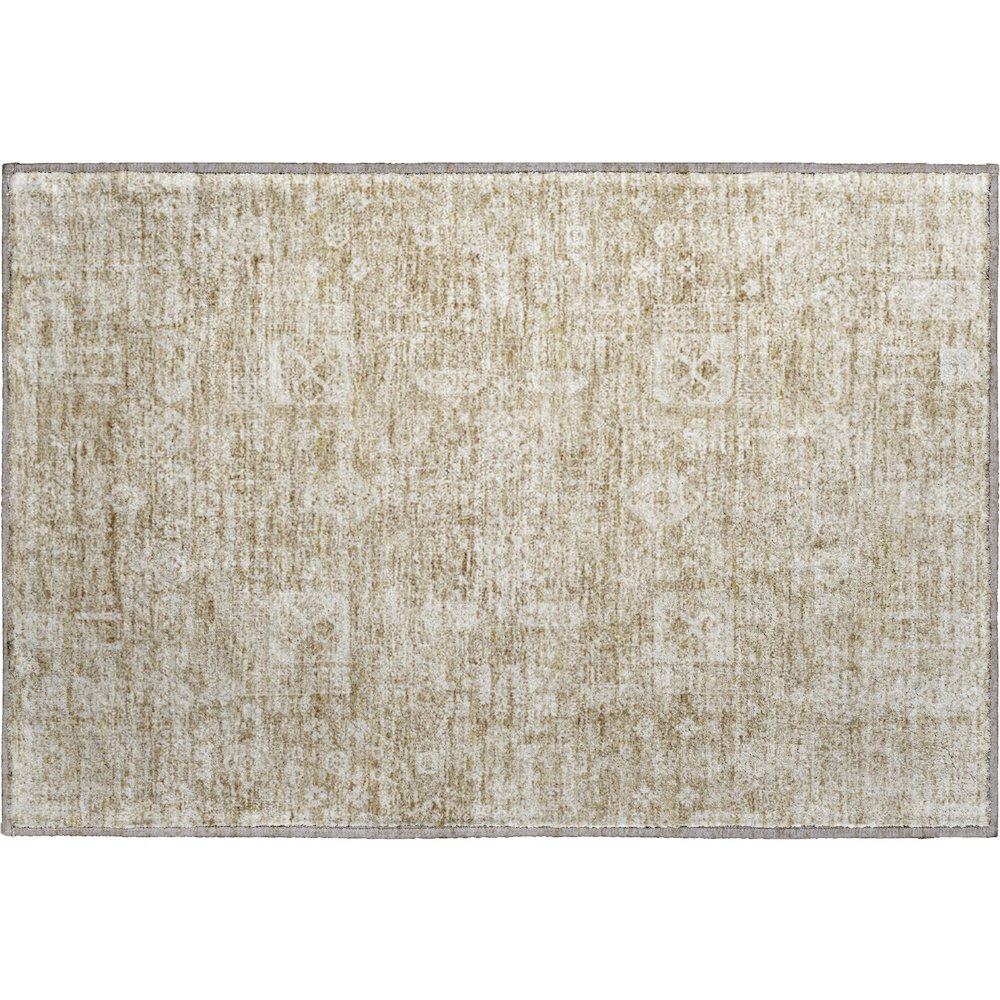 Premium Machine Washable Mayfield  Beige 1'8" x 2'6" Rug. Picture 1