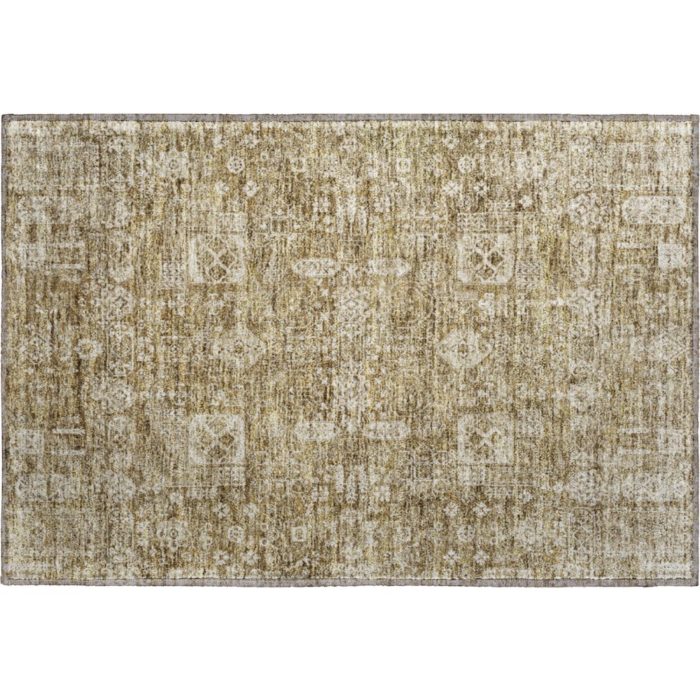 Premium Machine Washable Mayfield  Brown 1'8" x 2'6" Rug. Picture 1