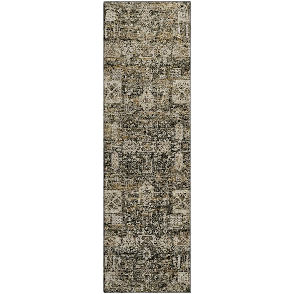 Premium Machine Washable Mayfield  Coffee 2'3" x 7'6" Runner Rug. Picture 1