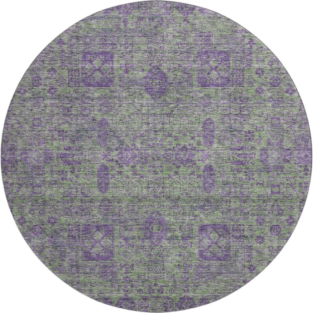 Premium Machine Washable Mayfield  Fern 8' x 8' Round Rug. Picture 1