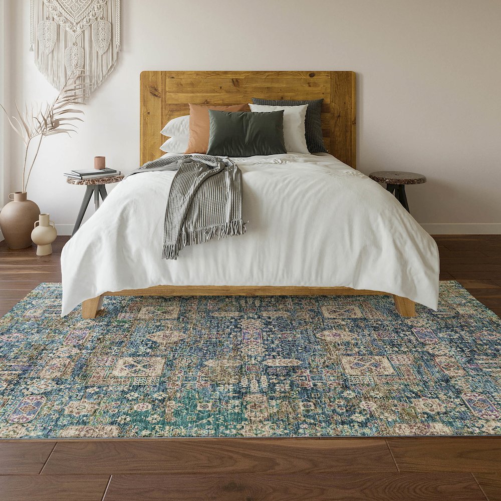 Premium Machine Washable Mayfield  Green 2'6" x 3'10" Rug. Picture 6