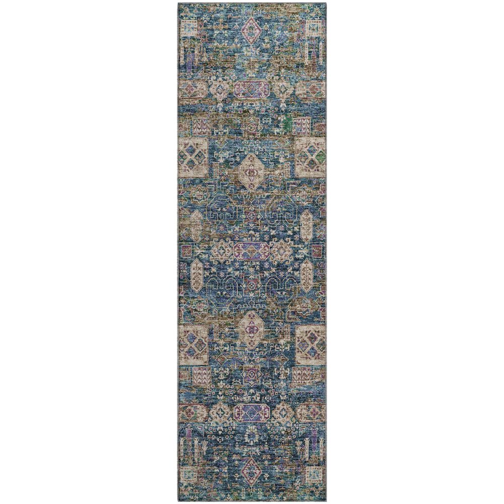 Premium Machine Washable Mayfield  Green 2'3" x 7'6" Runner Rug. Picture 1