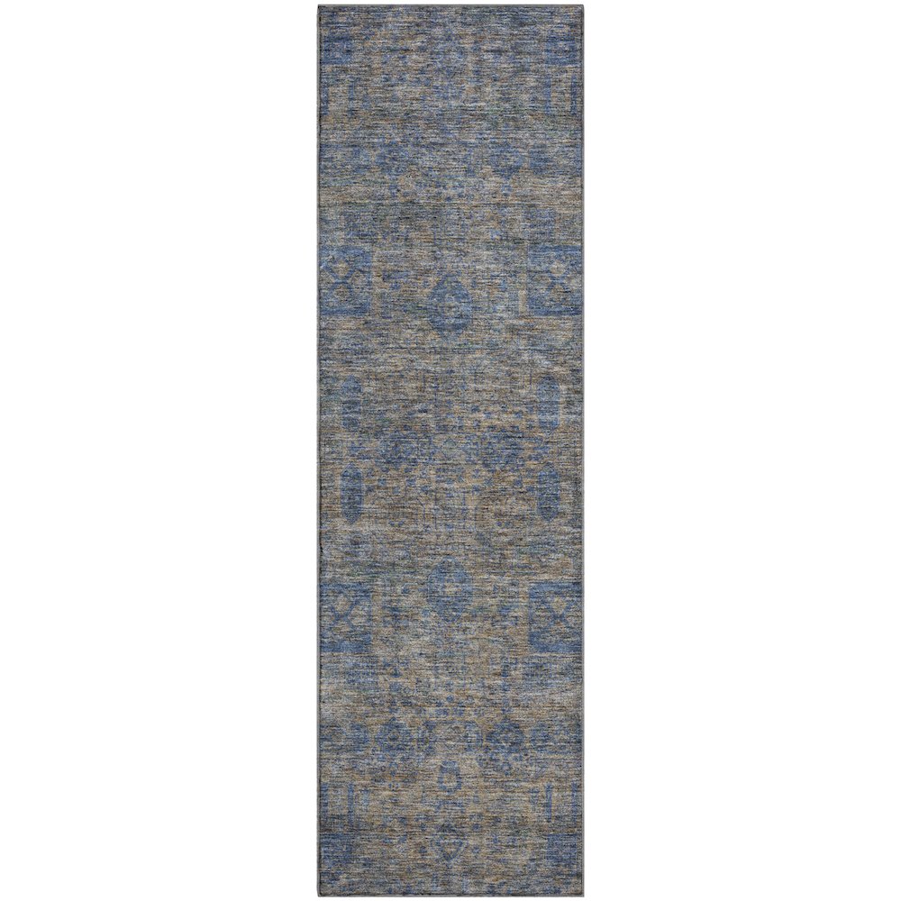 Premium Machine Washable Mayfield  Khaki 2'3" x 7'6" Runner Rug. Picture 1