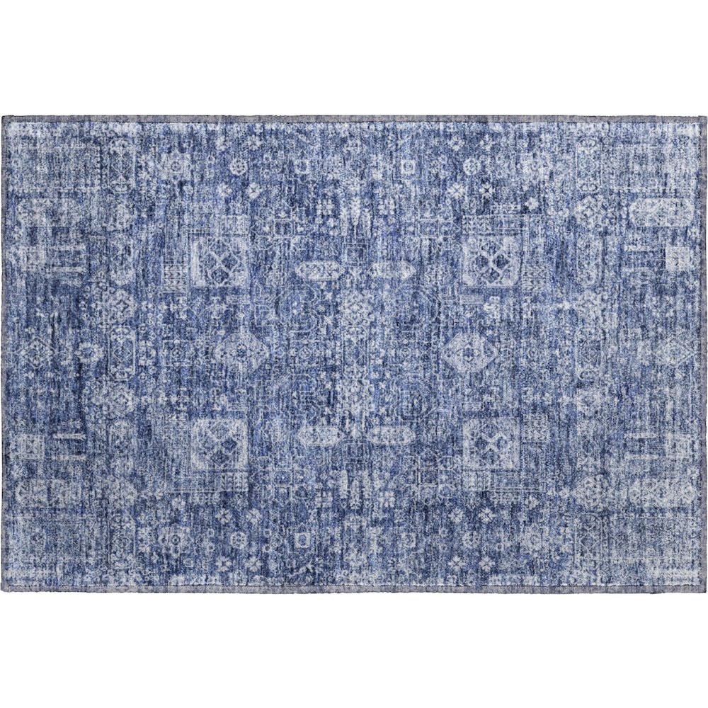 Premium Machine Washable Mayfield  Navy 1'8" x 2'6" Rug. Picture 1