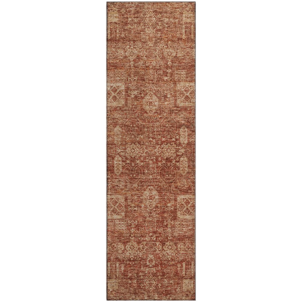 Premium Machine Washable Mayfield  Paprika 2'3" x 7'6" Runner Rug. Picture 1