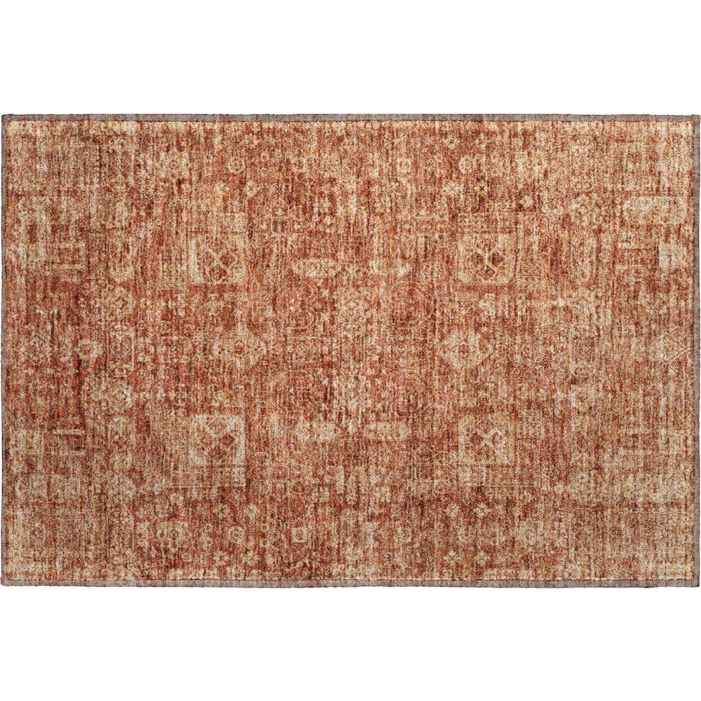 Premium Machine Washable Mayfield  Paprika 1'8" x 2'6" Rug. Picture 1