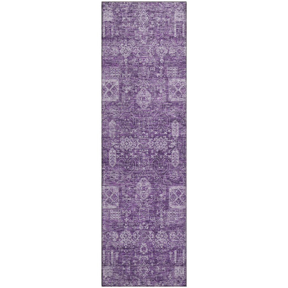 Premium Machine Washable Mayfield  Purple 2'3" x 7'6" Runner Rug. Picture 1