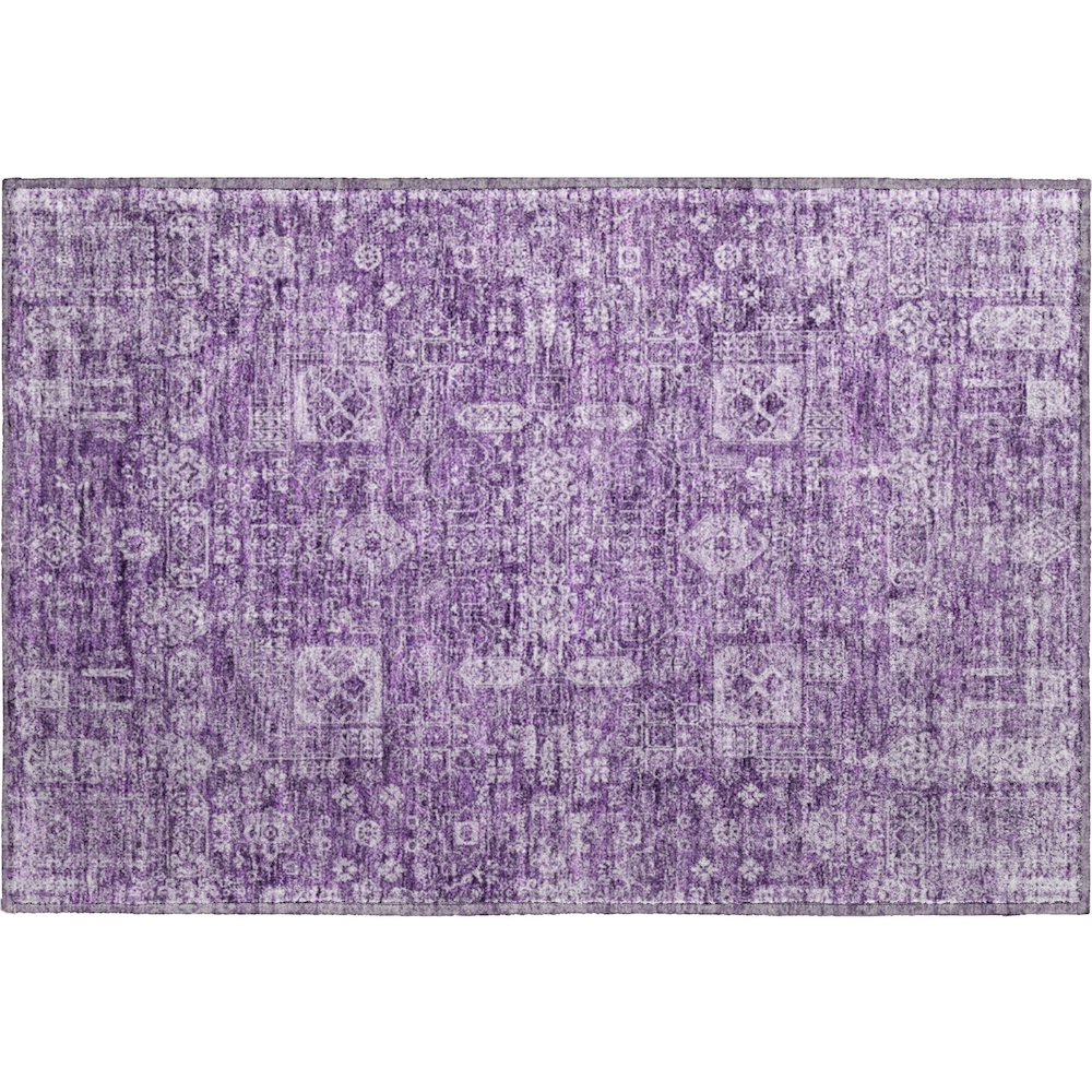 Premium Machine Washable Mayfield  Purple 1'8" x 2'6" Rug. Picture 1