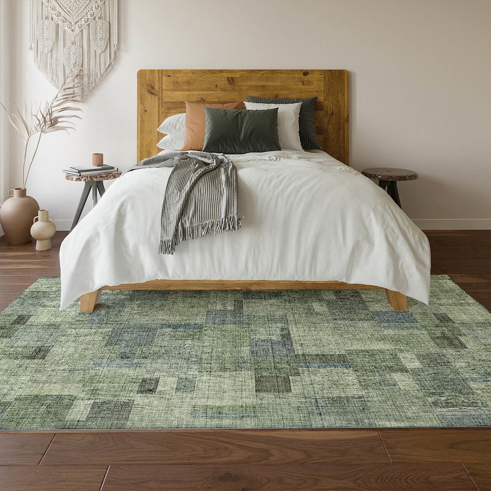 Premium Machine Washable Mayfield  Green 2'6" x 3'10" Rug. Picture 6