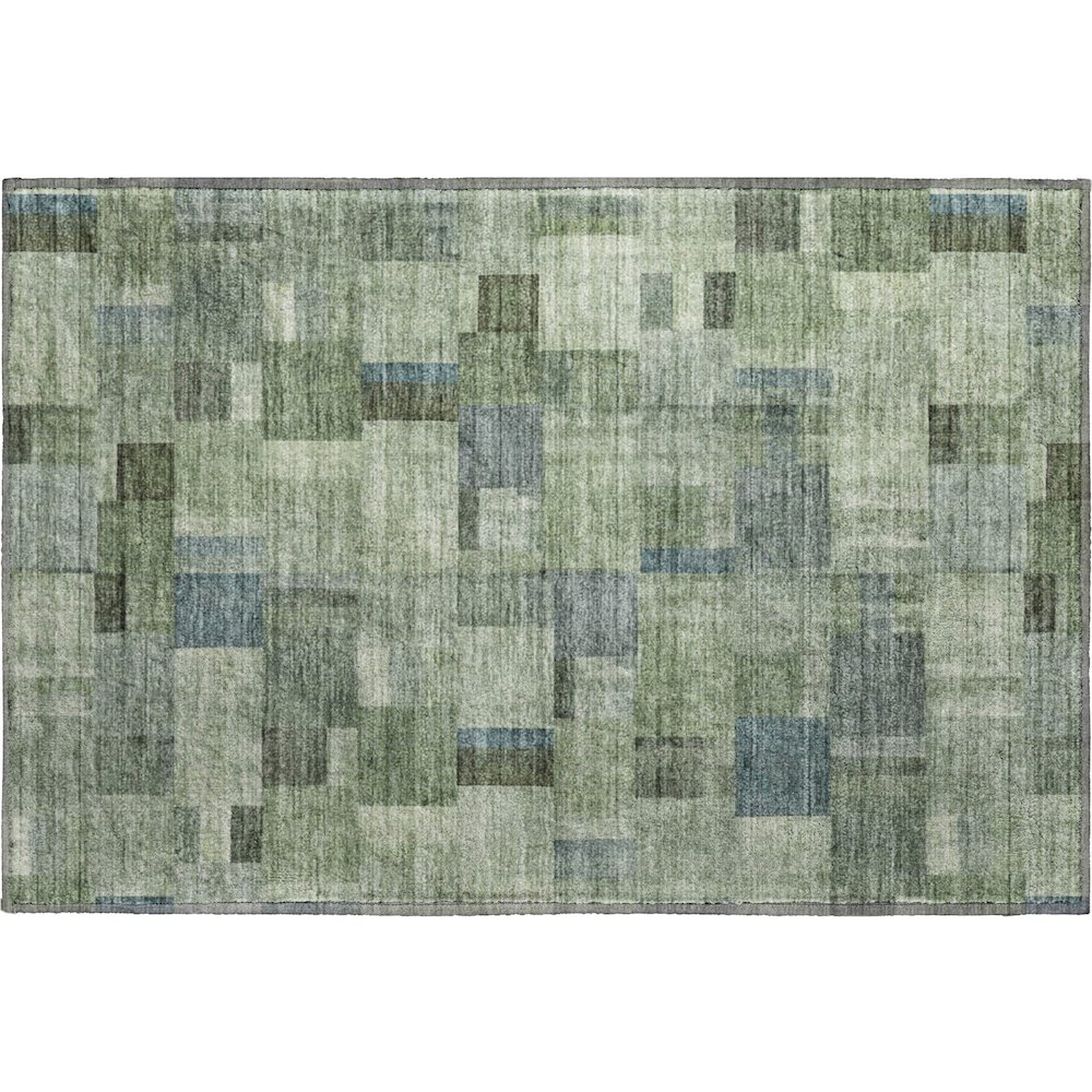 Premium Machine Washable Mayfield  Green 1'8" x 2'6" Rug. Picture 1