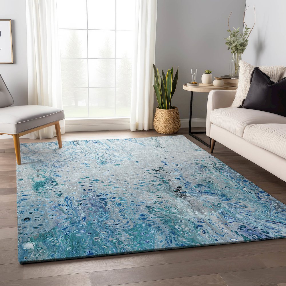 Premium Machine Washable Mayfield  Shoreline 2'6" x 3'10" Rug. Picture 5