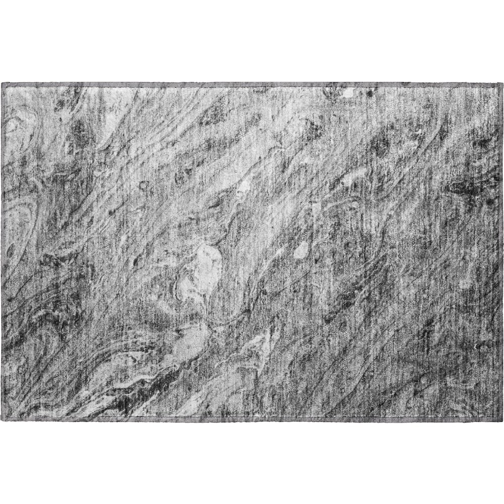 Premium Machine Washable Mayfield  Gray 1'8" x 2'6" Rug. Picture 1