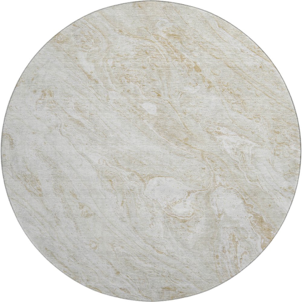 Premium Machine Washable Mayfield  Ivory 8' x 8' Round Rug. Picture 1