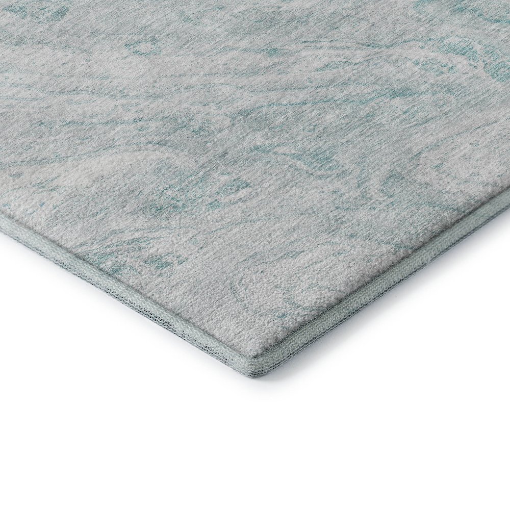 Premium Machine Washable Mayfield  Teal 1'8" x 2'6" Rug. Picture 3