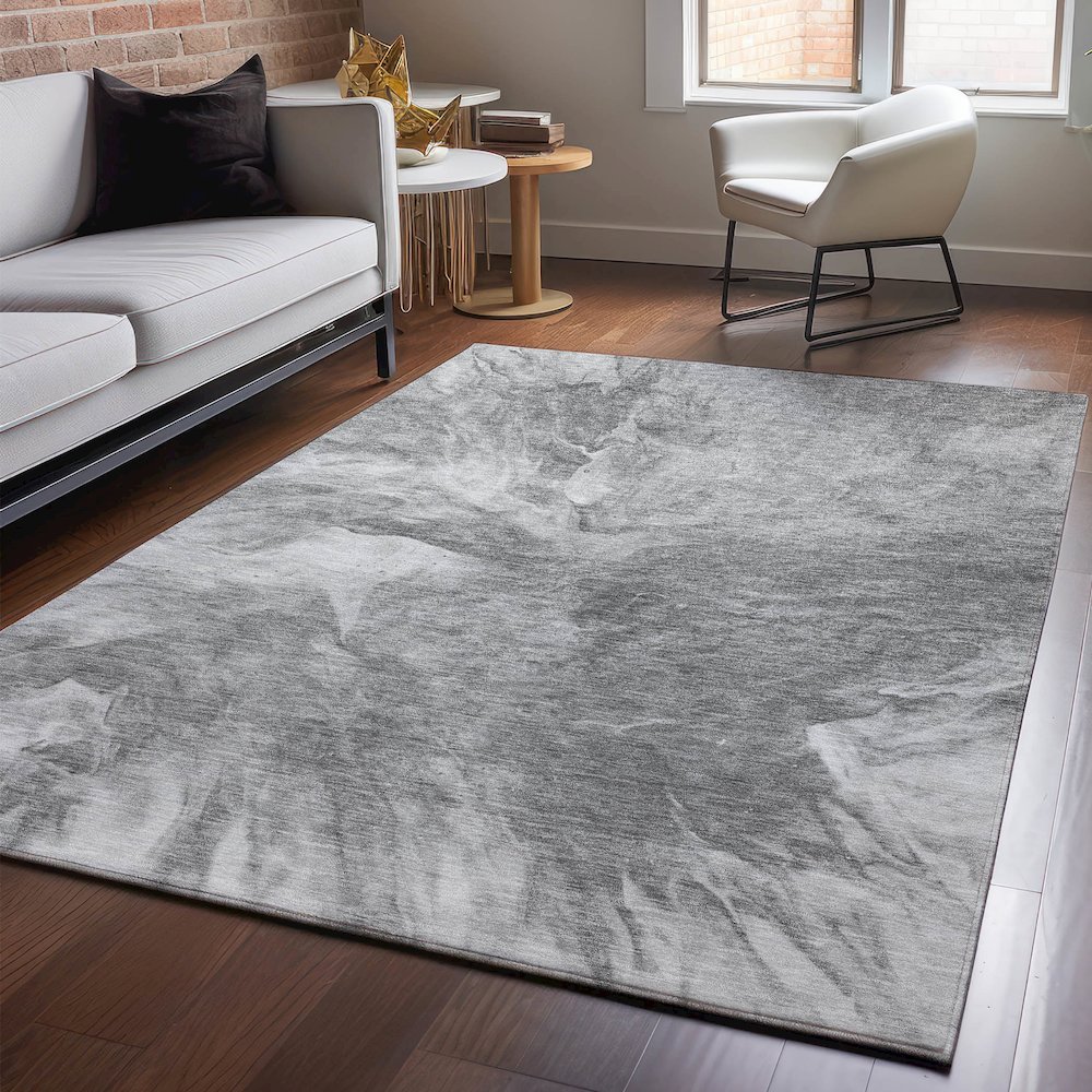 Premium Machine Washable Mayfield  Gray 2'6" x 3'10" Rug. Picture 5