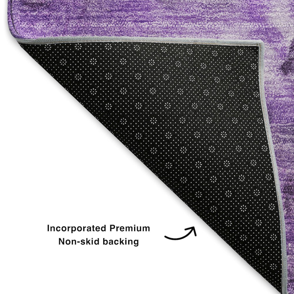 Premium Machine Washable Mayfield  Purple 1'8" x 2'6" Rug. Picture 2