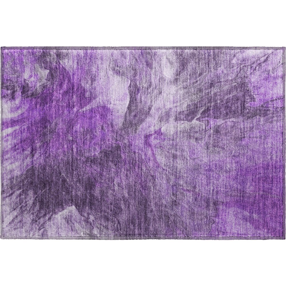 Premium Machine Washable Mayfield  Purple 1'8" x 2'6" Rug. Picture 1