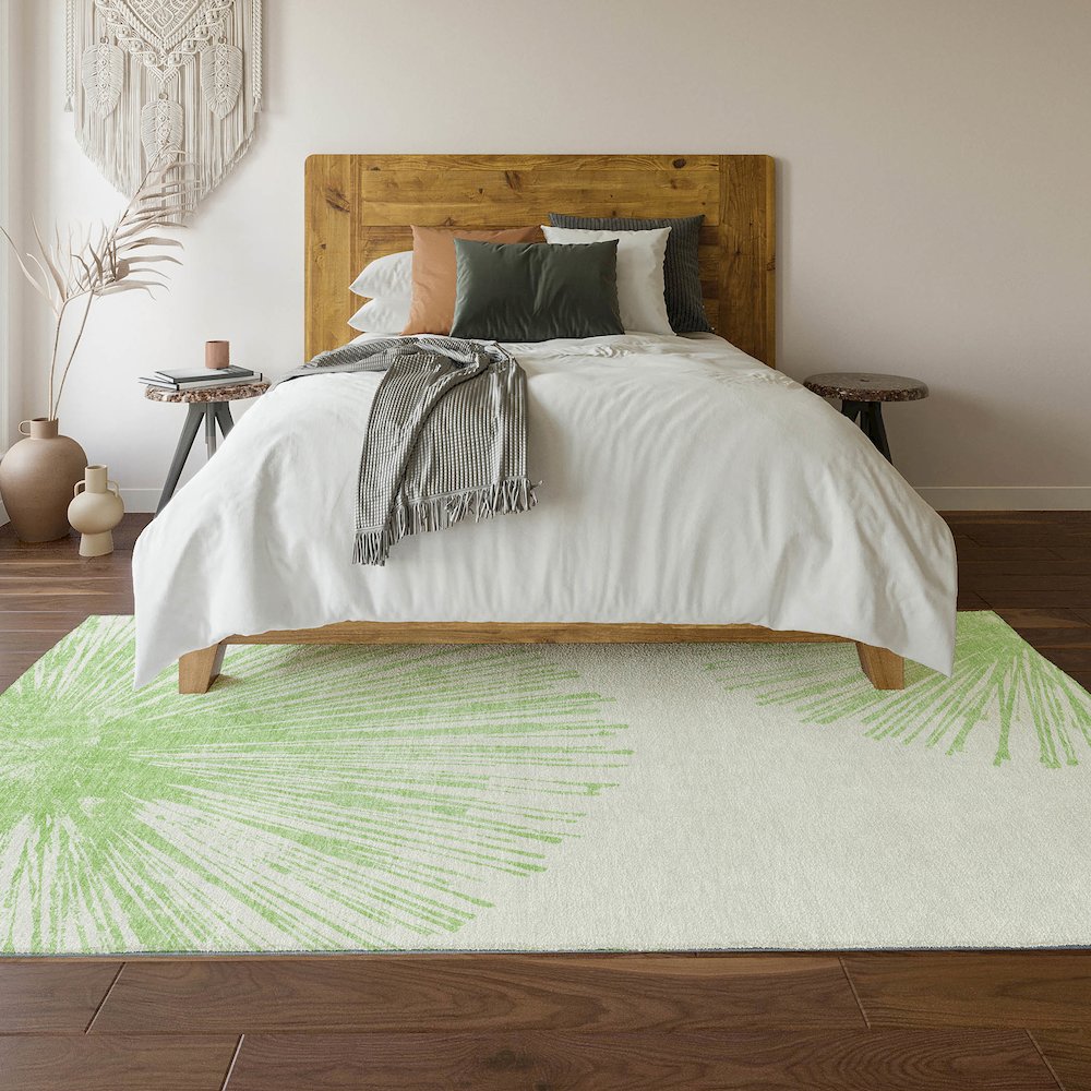 Premium Machine Washable Mayfield  Aloe 2'6" x 3'10" Rug. Picture 6