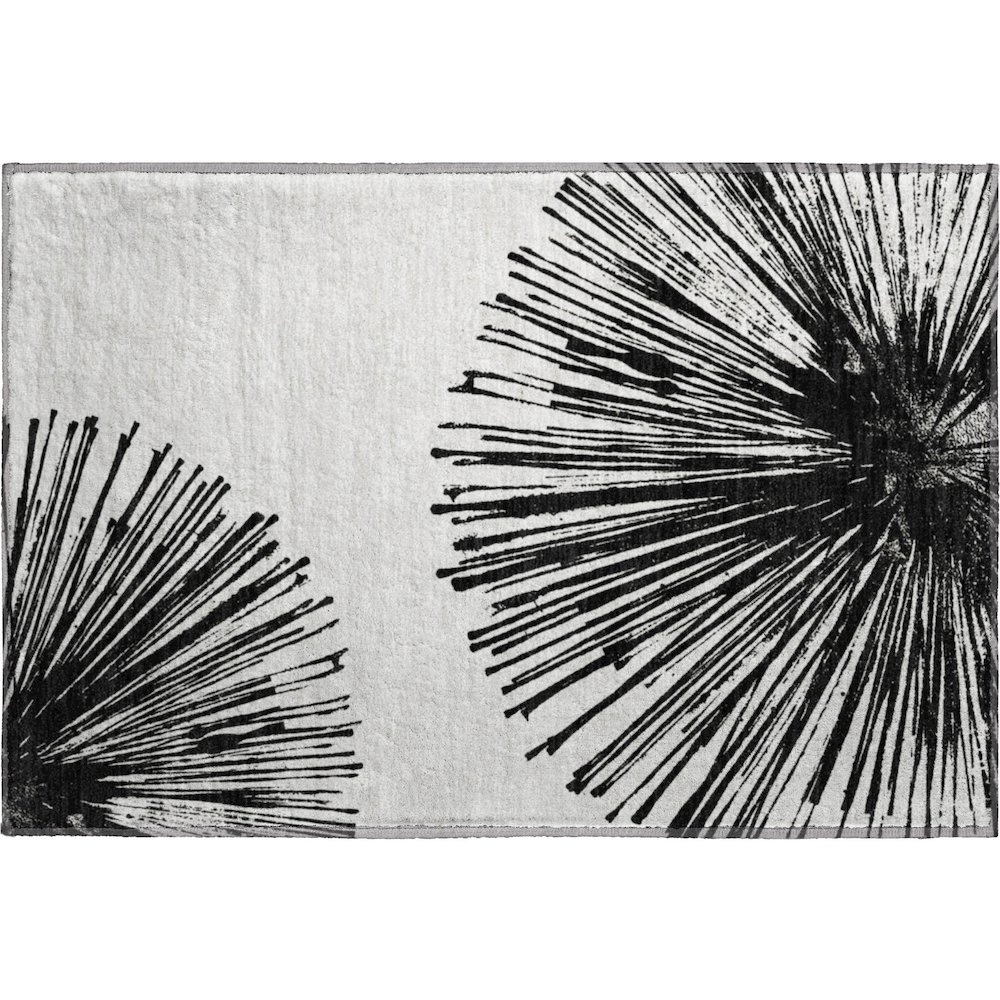 Premium Machine Washable Mayfield  Black 1'8" x 2'6" Rug. Picture 1